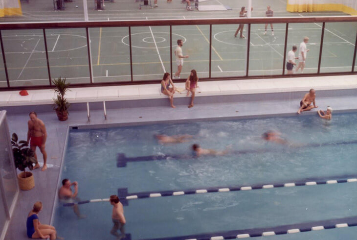 indoor pool and court